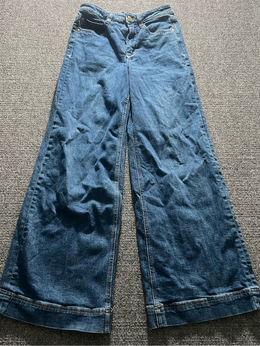 Maeve Anthropologie Wide Leg Jean High Rise Medium Wash Denim 26 Bellbottom Jada